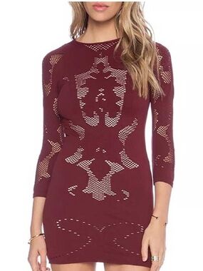 Free People Intimately Bella Coachella Cutout Dress Maroon M/L